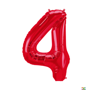 34'' Red Number Foil Balloons - Image 4