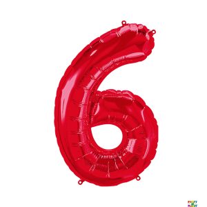 34'' Red Number Foil Balloons - Image 6