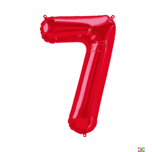 34'' Red Number Foil Balloons - Image 7
