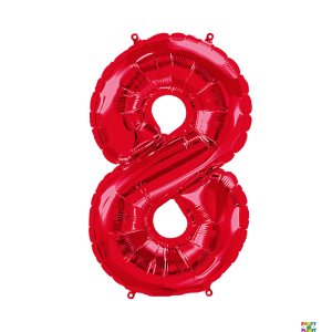 34'' Red Number Foil Balloons - Image 8