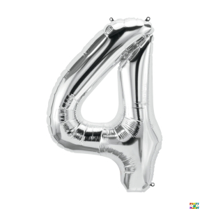 34'' Silver Number Foil Balloons - Image 6