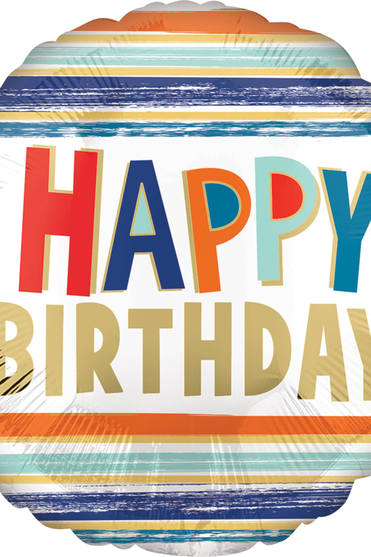 17" Happy Birthday Letters and Stripes Balloon #192