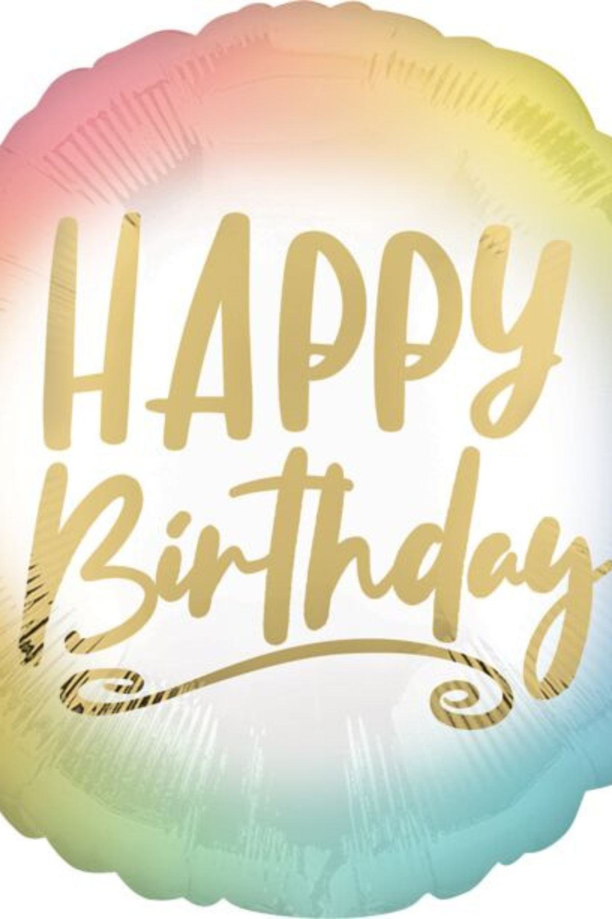18" OMBRE/GOLD HAPPY BDAY Balloon #149
