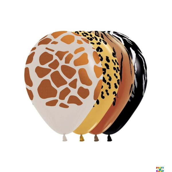 Sempertex 11" Deluxe Assorted Animal Print Latex Balloons 50ct.