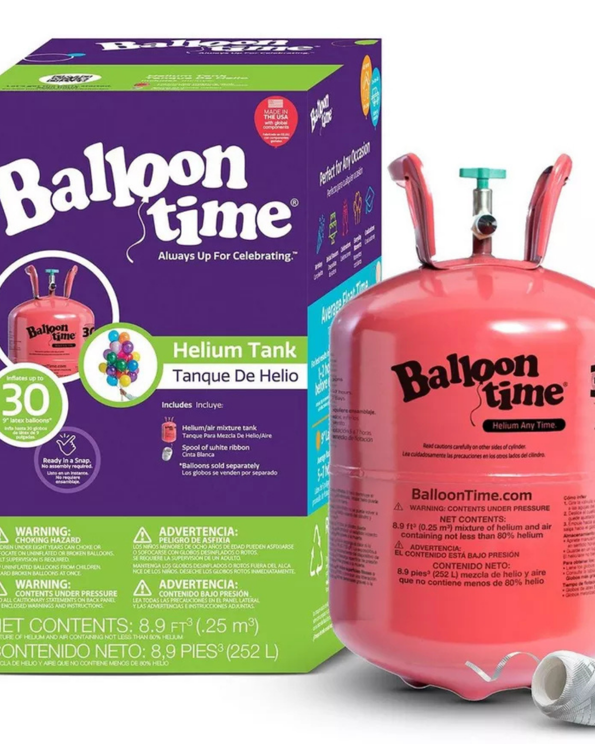 Jumbo Balloon Time Helium Tank kit (50 balloons) NON-RETURNABLE