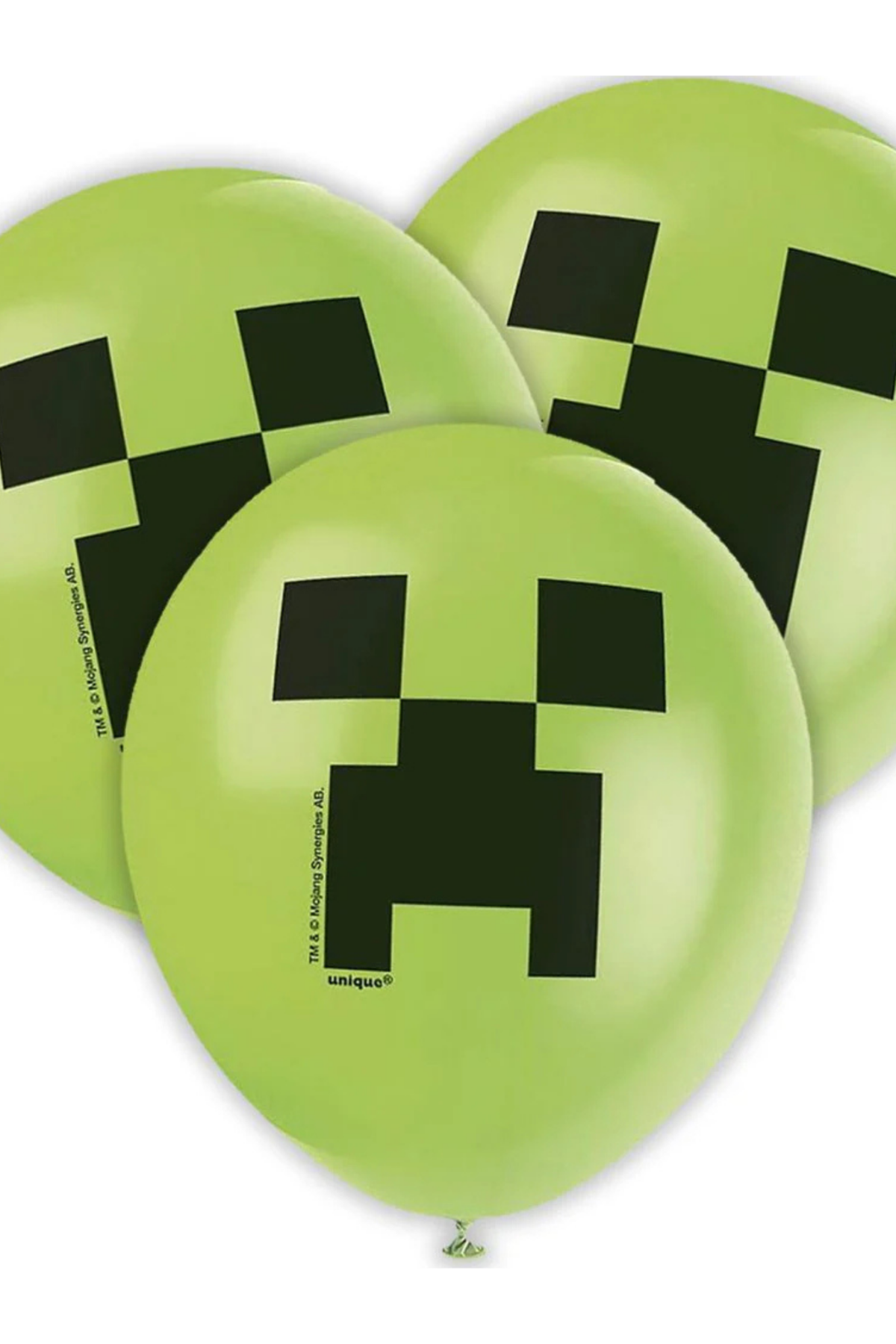 Minecraft-Themed Party Balloons, 12-Inch, 8-Pack - Colorful Latex