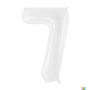 34'' White Number Foil Balloons - Image 4