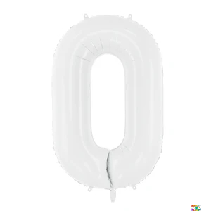 34'' White Number Foil Balloons - Image 2