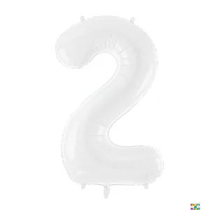 34'' White Number Foil Balloons - Image 9