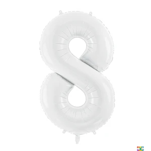 34'' White Number Foil Balloons - Image 10