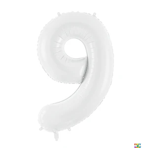 34'' White Number Foil Balloons - Image 3