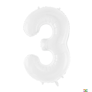 34'' White Number Foil Balloons - Image 8