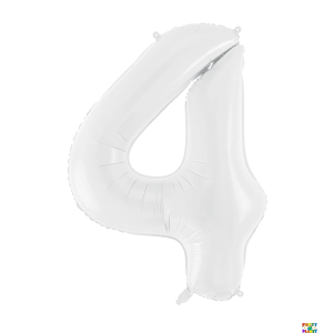34'' White Number Foil Balloons - Image 7