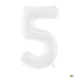 34'' White Number Foil Balloons - Image 6