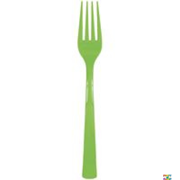 Lime Green Solid Plastic Forks 18ct