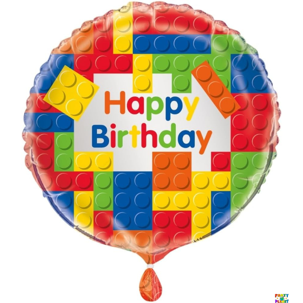 18'' Building Blocks Birthday Balloon
