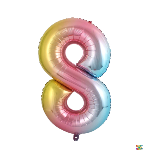 34'' Rainbow Number Foil Balloons - Image 2