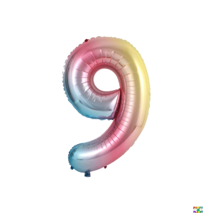 34'' Rainbow Number Foil Balloons - Image 3