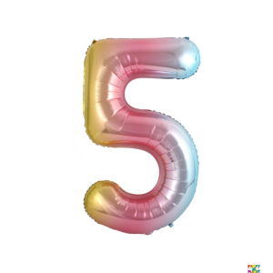 34'' Rainbow Number Foil Balloons - Image 4