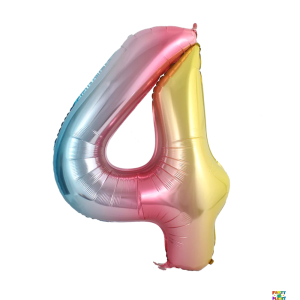 34'' Rainbow Number Foil Balloons - Image 5
