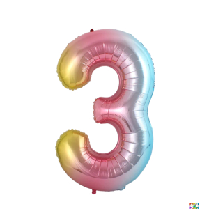 34'' Rainbow Number Foil Balloons - Image 6