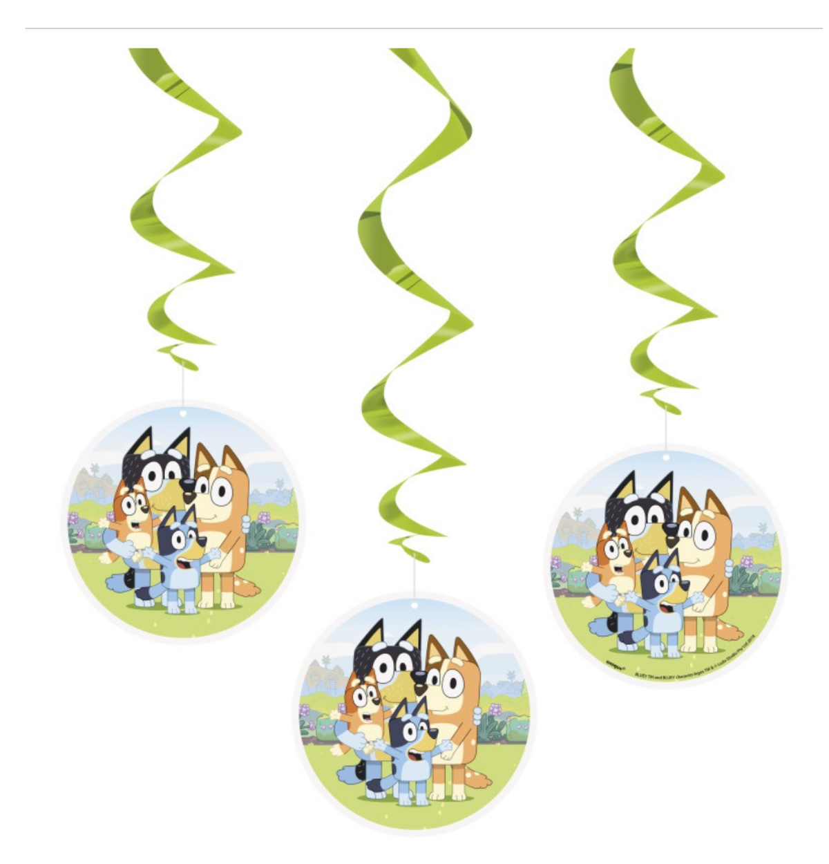26" Bluey Hanging Swirls - 3ct.