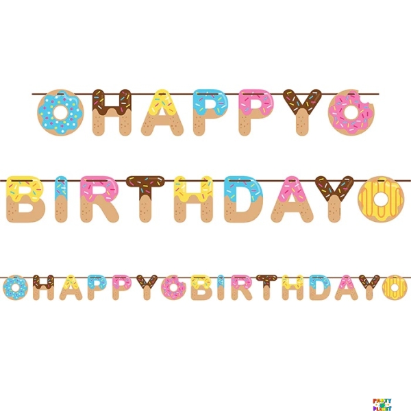 1CT DONUT TIME BANNER SHAPE RIBBON