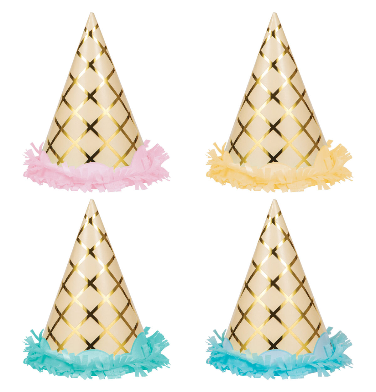 8CT. FOIL ICE CREAM PARTY HATS