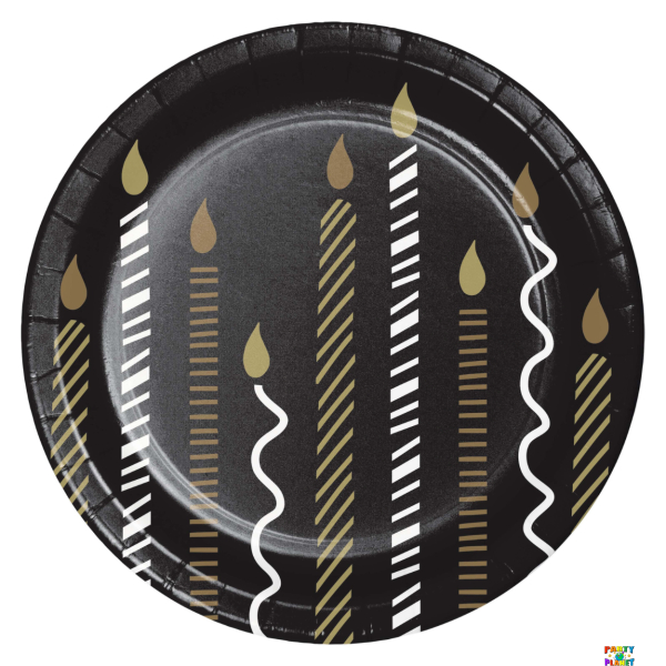 GOLDEN WISHES PLATES 7IN 8CT.