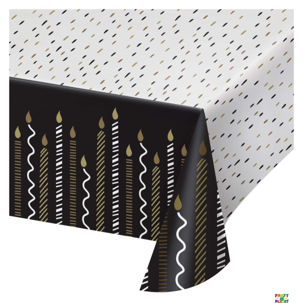 GOLDEN WISHES TABLE COVER PAPER AOP 1CT 54X96