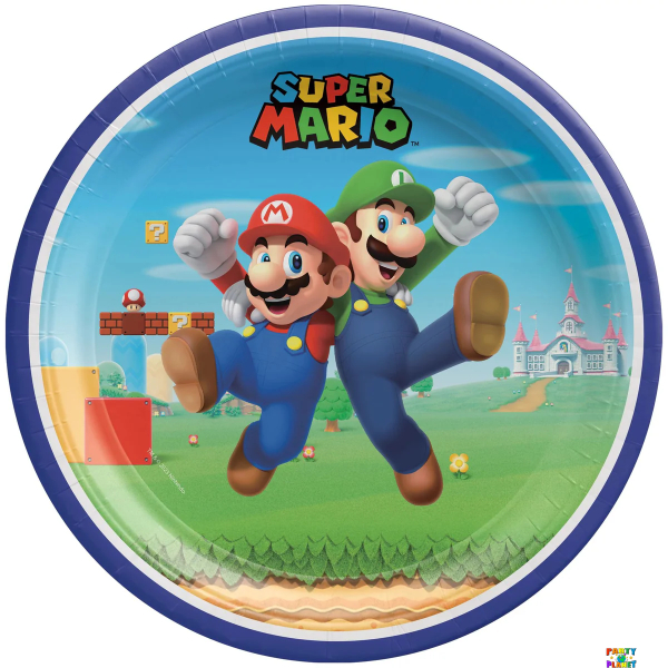 Super Mario Brothers 9" Round Plates 8ct.