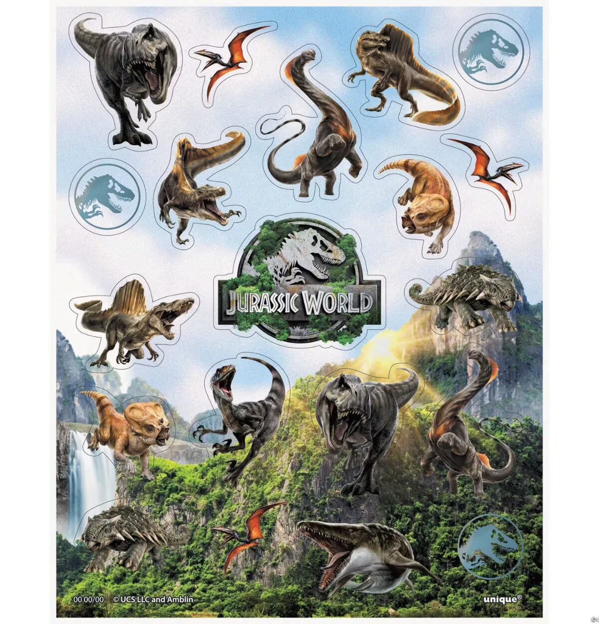 Jurassic World Sticker Sheets 4ct.
