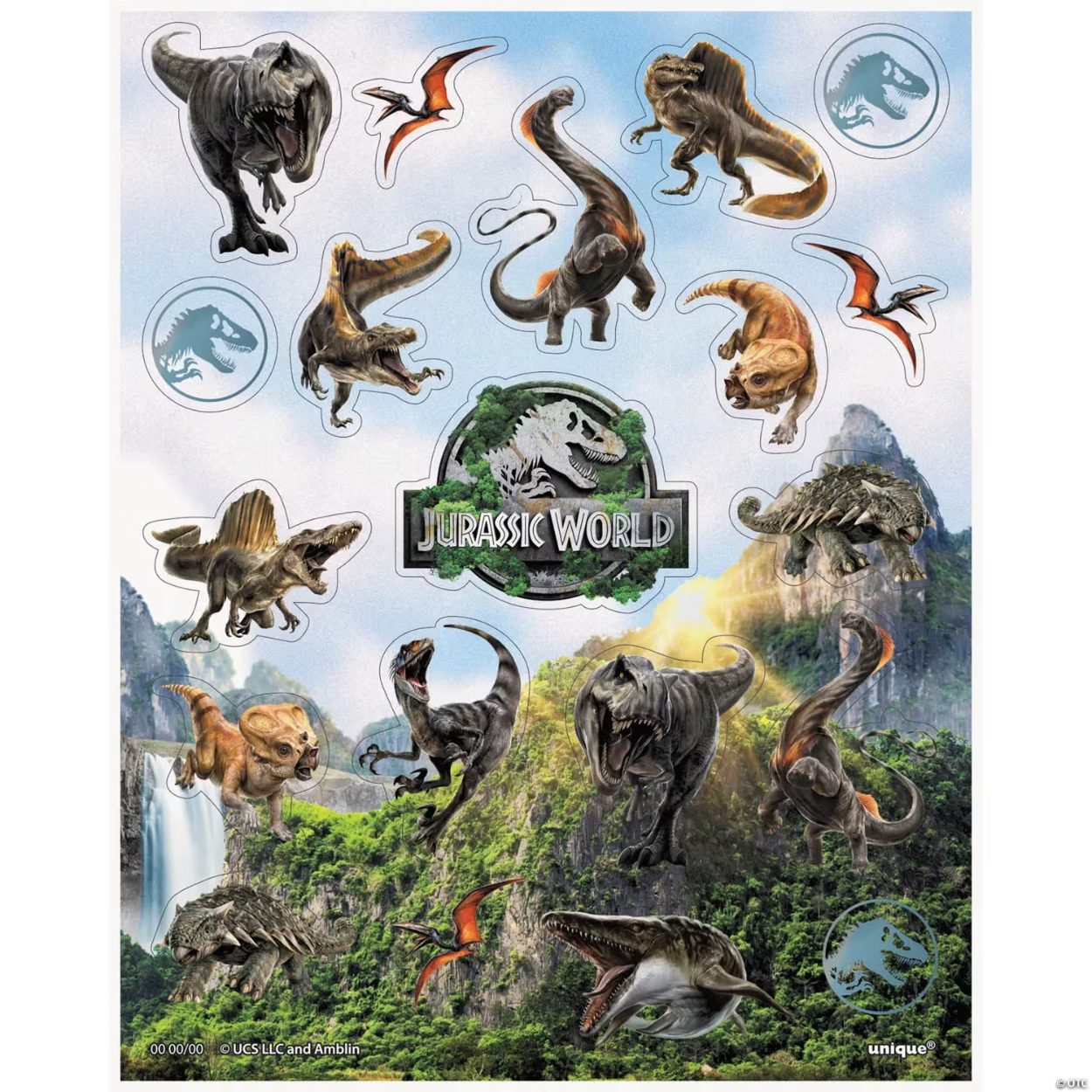 Jurassic World Sticker Sheets 4ct. - Image 1