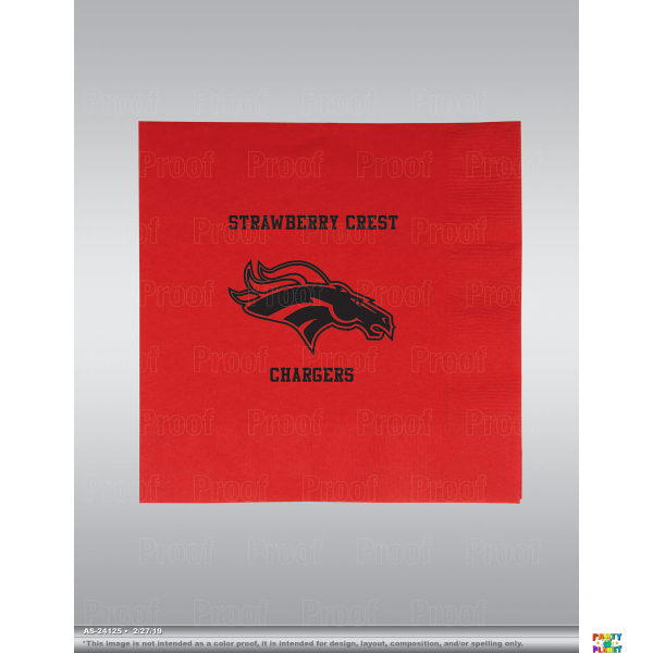 Strawberry Crest High School Custom Printed Plates 8ct.