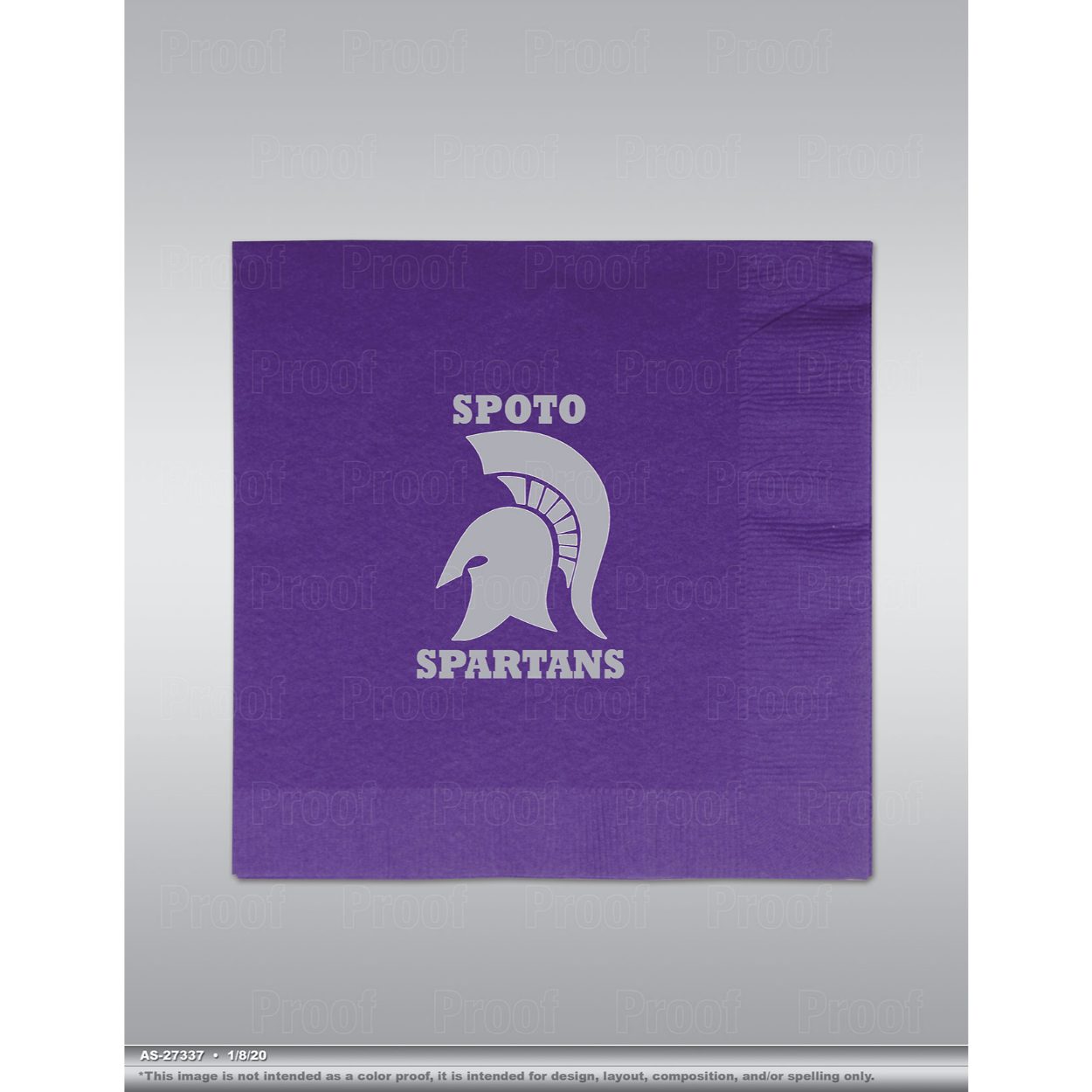 AS-27337-Spoto-Spartans-Napkin.jpg Spoto High School Custom Printed Napkins 16ct. - Image 1