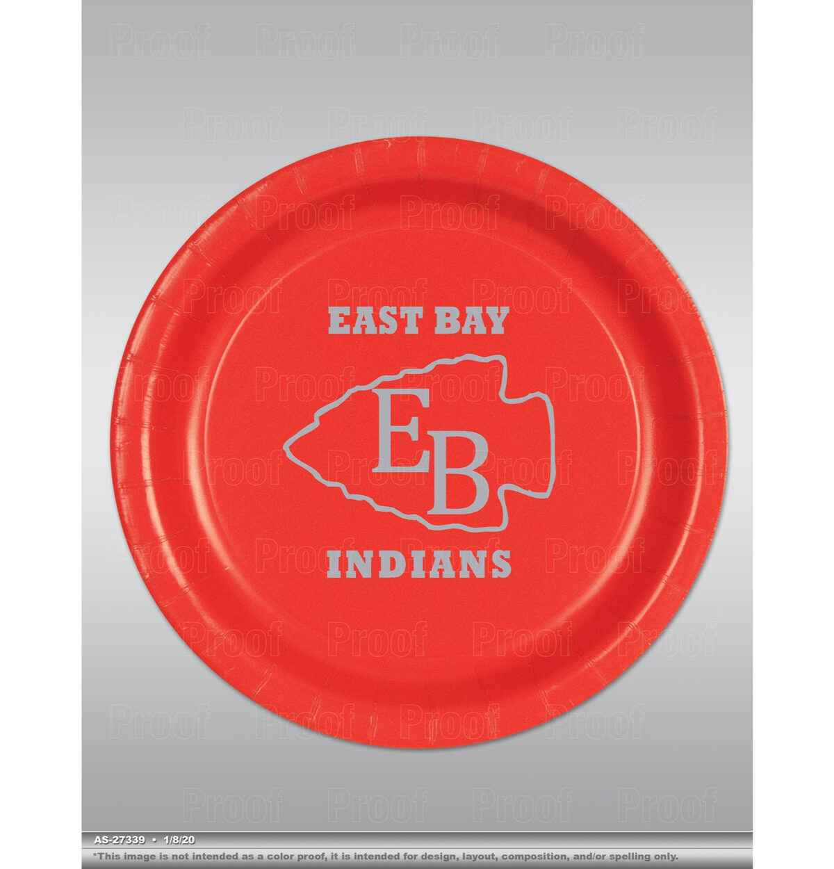 East Bay High School Custom Printed Plates 8ct.