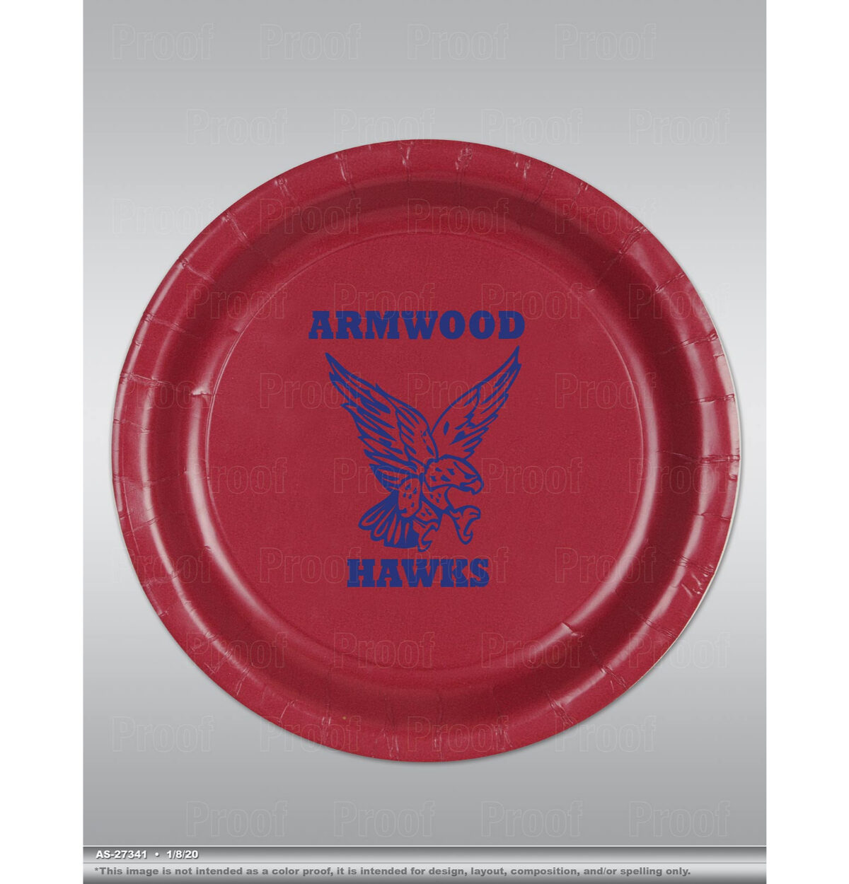 Armwood High School Custom Printed Plates 8ct