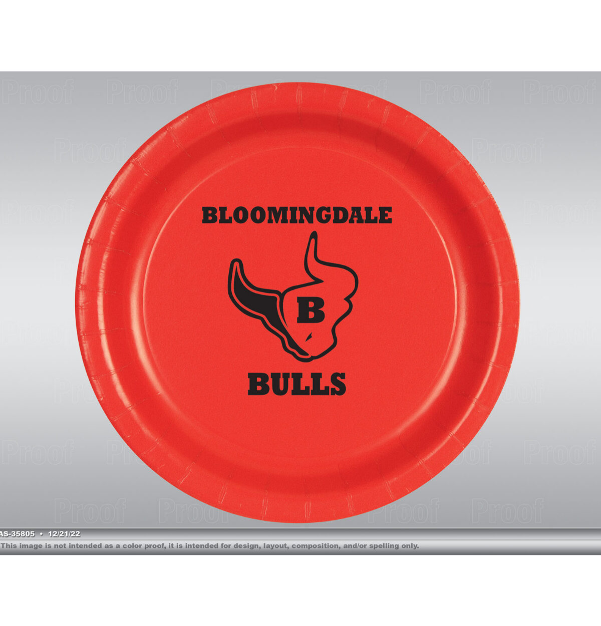 Bloomingdale High School Custom Printed Plates 8ct.