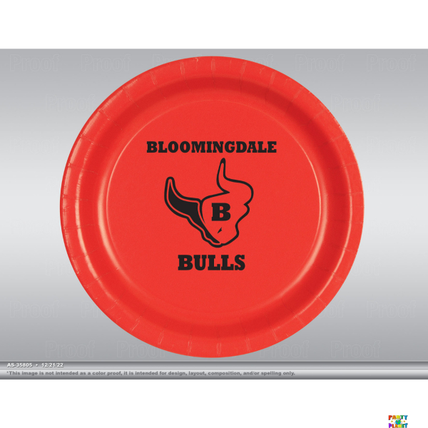 Bloomingdale High School Custom Printed Plates 8ct.