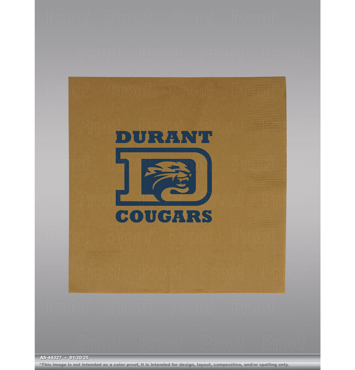Durant High School Custom Printed Napkins 16ct.