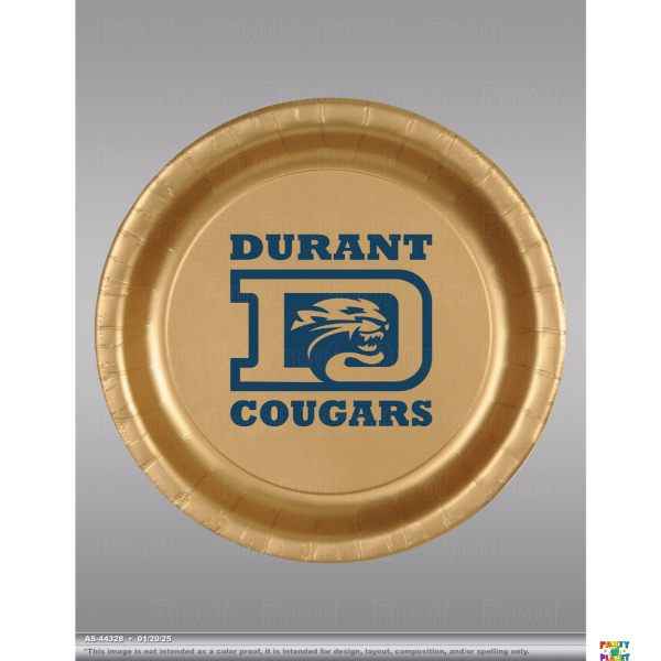 Durant High School Custom Printed Plates 8ct.