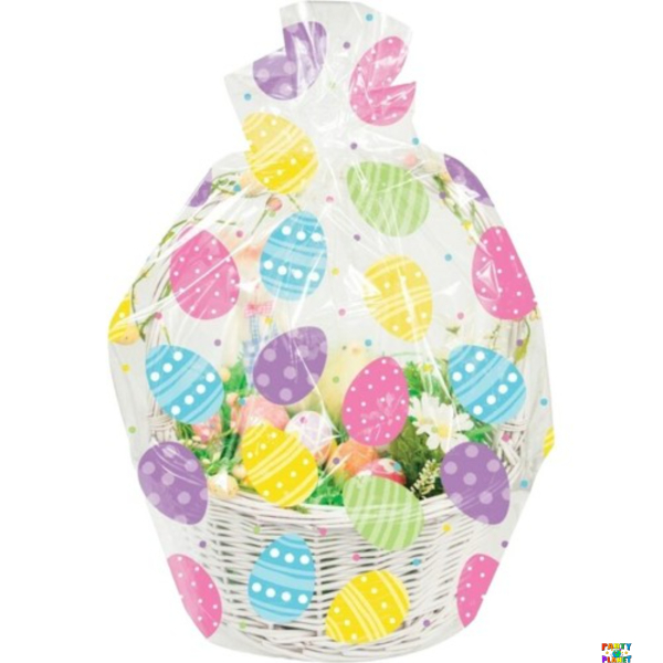 1CT EASTER TOSS BAG CELLO BASKET BAG