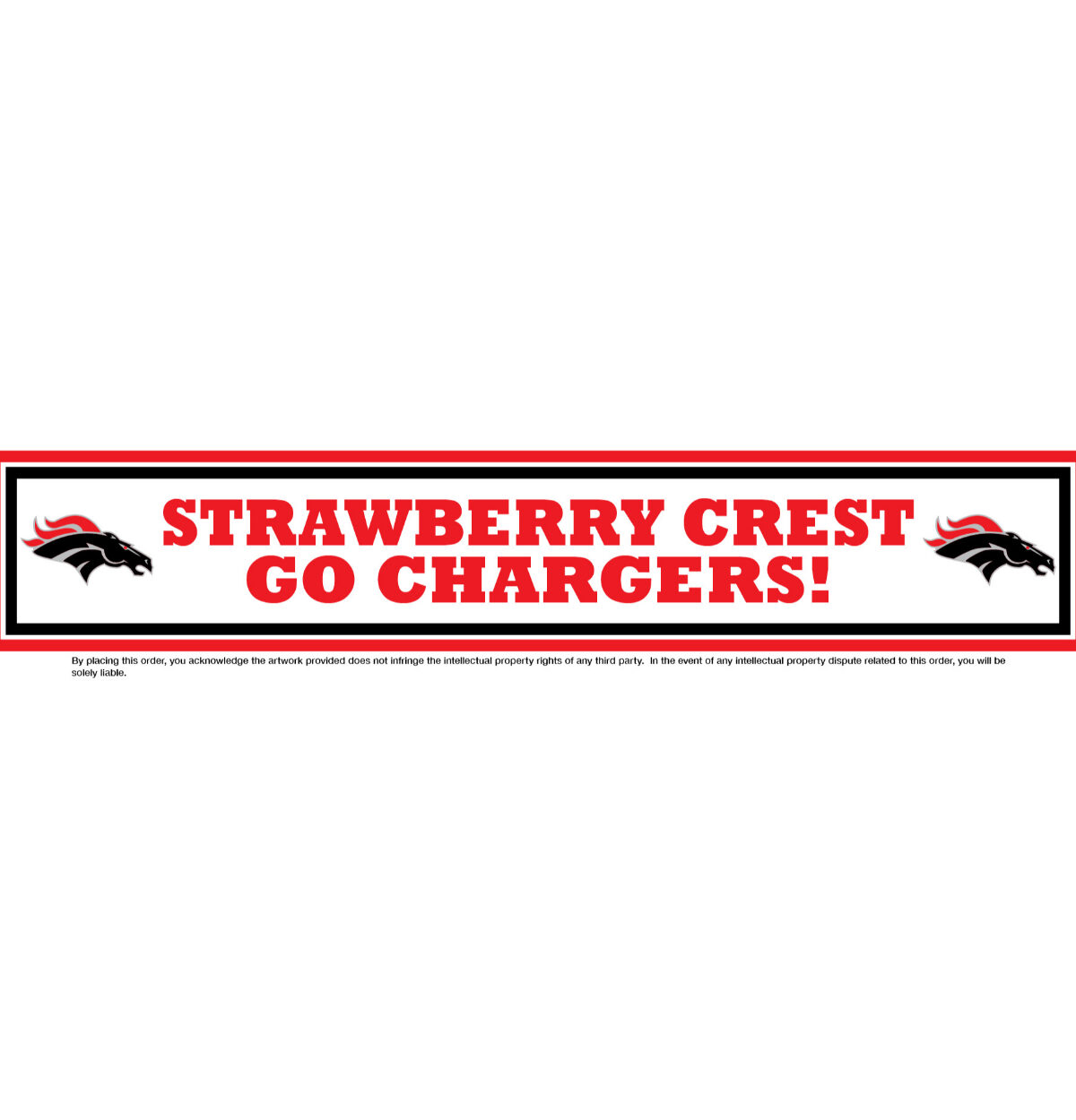 STRAWBERRY CREST HIGH High School Spirit Banner 12"x60" RECTANGLE