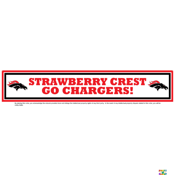 STRAWBERRY CREST HIGH High School Spirit Banner 12"x60" RECTANGLE
