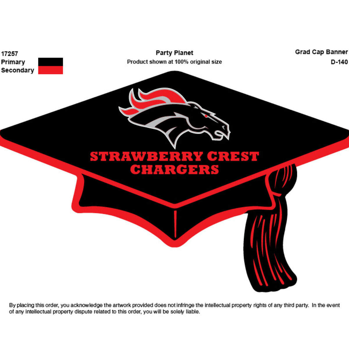 STRAWBERRY CREST High School Grad Cap Centerpiece