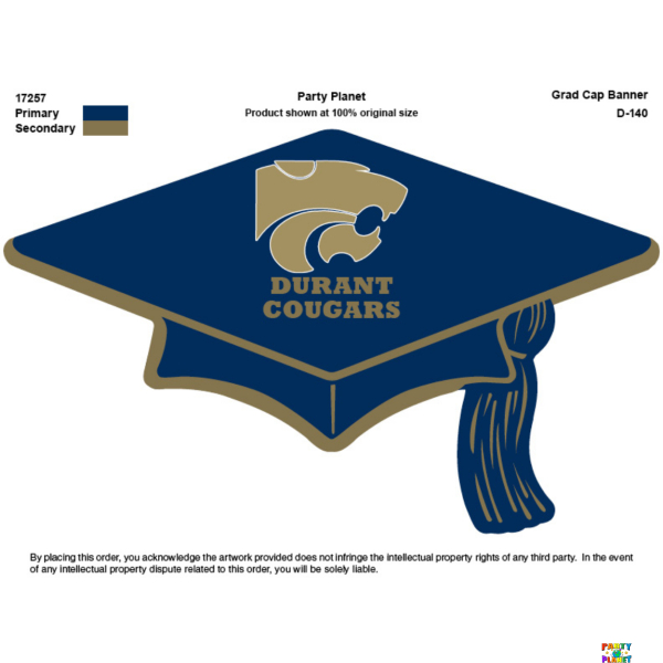 DURANT High School Grad Cap Centerpiece