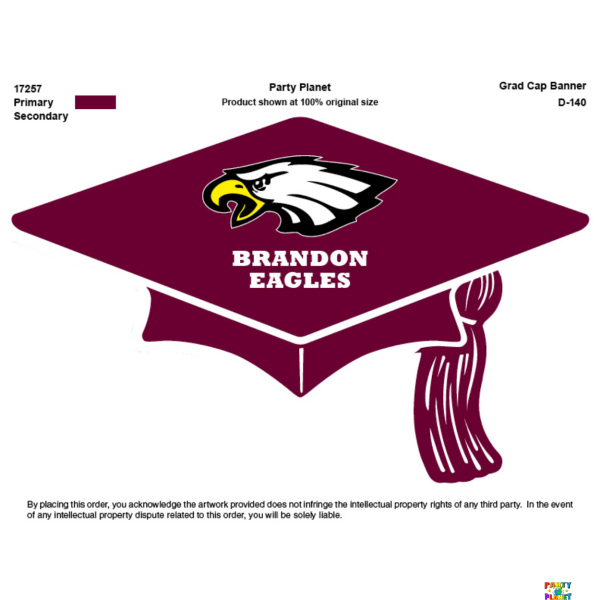 BRANDON High School Grad Cap Twirly Whirl 5ct.