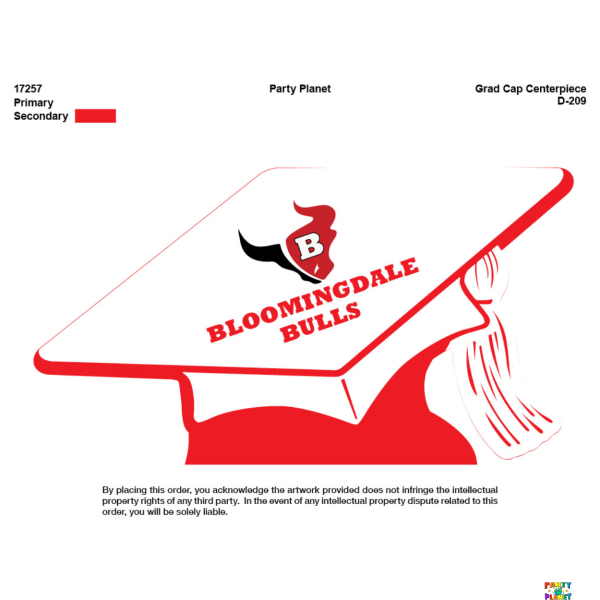 BLOOMINGDALE High School Grad Cap Centerpiece