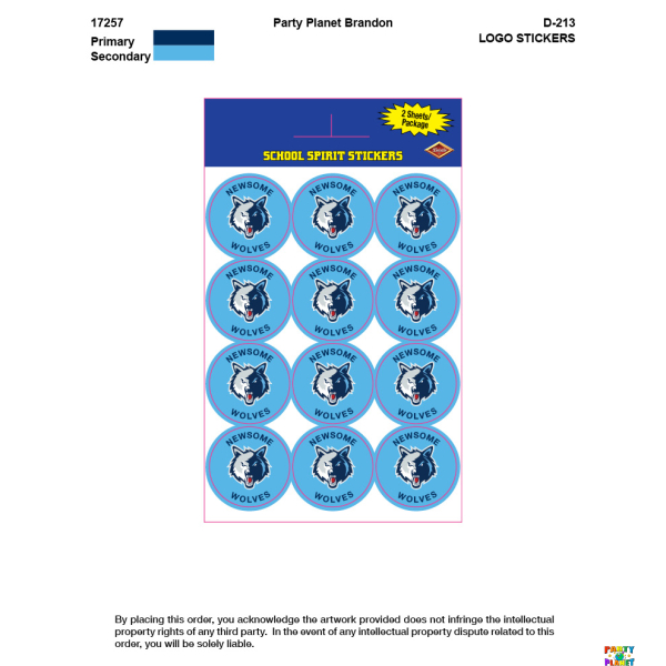 NEWSOME High School Spirit Stickers 24ct.