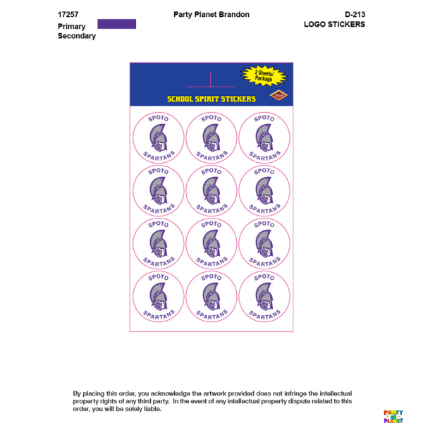 SPOTO High School Spirit Stickers 24ct.
